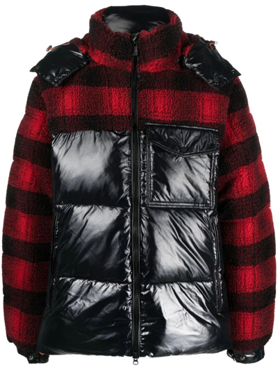 Save The Duck Tartan Check-pattern Padded-design Jacket In Red