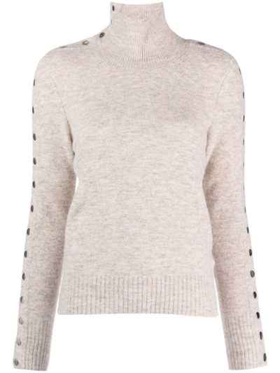 Isabel Marant Malo Roll-neck Jumper In Nude & Neutrals
