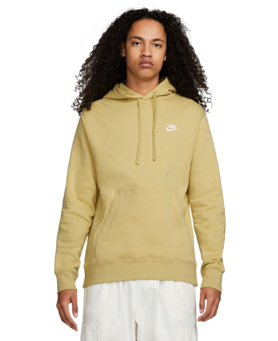 Nike Men's Sportswear Club Fleece Pullover Hoodie In Buff Gold