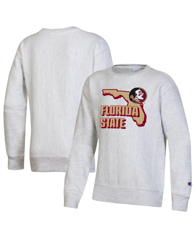 Champion Kids' Big Boys  Heather Gray Florida State Seminoles Reverse Weave Pullover Sweatshirt