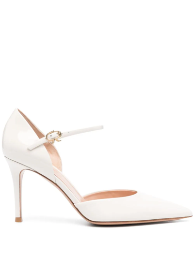 Gianvito Rossi Pointed-toe 90mm Leather Pumps In White