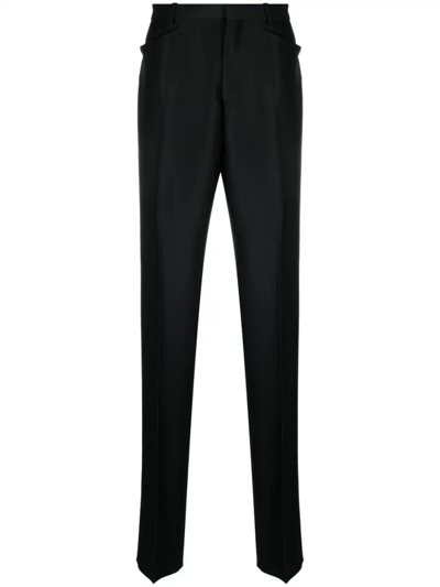 Tom Ford Pleated Tapered-leg Trousers In Black