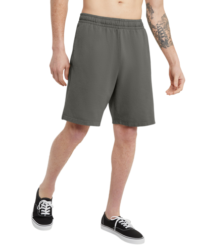 Alternative Apparel Men's Hanes Originals Garment Dyed 8" Sweat Shorts In New Railroad Gray