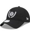 NEW ERA WOMEN'S NEW ERA BLACK PITTSBURGH STEELERS LEAVES 9TWENTY ADJUSTABLE HAT