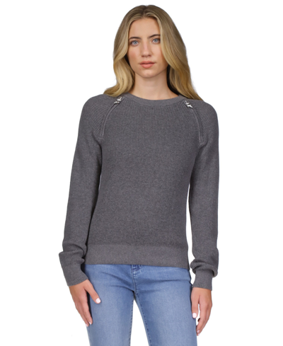 Michael Kors Michael  Women's Shaker Sweater In Gray Heather