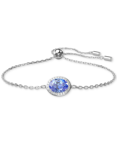 Swarovski Constella Silver-tone Crystal Slider Bracelet In Blue