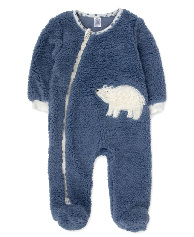 Baby Essentials Baby Boys And Baby Girls Sherpa Footed Coverall In Blue