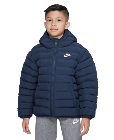 Nike Sportswear Big Kids Lightweight Synthetic Fill Hooded Coat In Blue
