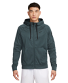 Nike Men's Therma-fit Full-zip Logo Hoodie In Deep Jungle