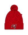 NEW ERA WOMEN'S NEW ERA RED TAMPA BAY BUCCANEERS TOASTY CUFFED KNIT HAT WITH POM