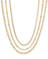 GIRLS CREW 18K GOLD-PLATED 3-PC. SET MIXED LINK NECKLACES