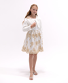 RARE EDITIONS BIG GIRLS EMBROIDERED SOCIAL DRESS AND FAUX FUR JACKET SET, 2-PIECE
