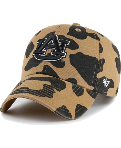 47 Brand Women's ' Auburn Tigers Rosette Leopard Clean Up Adjustable Hat In Brown