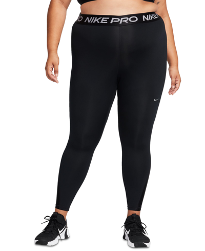 Nike Women's  Pro Mid-rise 7/8 Leggings (plus Size) In Black