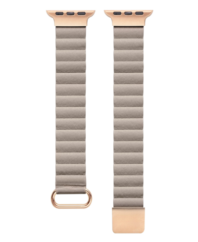 Posh Tech Unisex Dakota Leather Watch Strap For Size- 38mm, 40mm, 41mm In Khaki