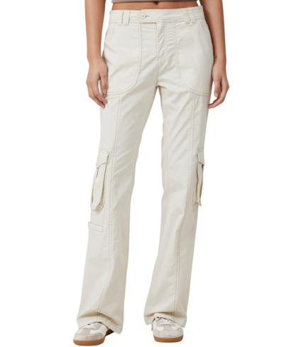 Cotton On Women's Bootleg Cargo Flare Pants In Porcelain