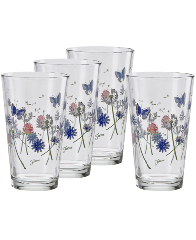 Fiesta Breezy Floral 16-ounce Tapered Cooler Glass, Set Of 4 In Multicolor
