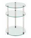 Convenience Concepts 15.75" Glass Designs2go 3 Tier Round Table In Glass