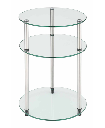 Convenience Concepts 15.75" Glass Designs2go 3 Tier Round Table
