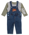 GUESS BABY BOYS EMBROIDERED SHIRT AND DENIM OVERALL, 2 PIECE SET