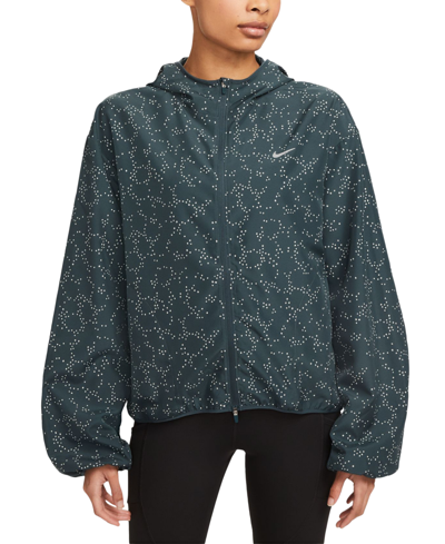 Nike Women's Dri-fit Jacket In Deep Jungle,reflective Silver