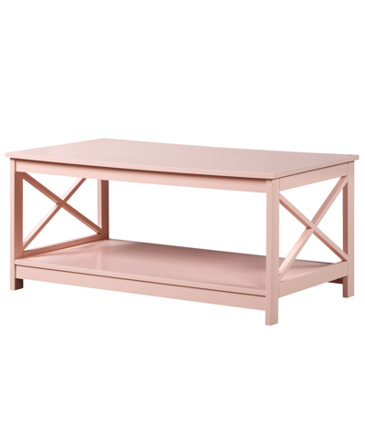 Convenience Concepts 39.5" Medium-density Fiberboard Oxford Coffee Table With Shelf In Blush Pink
