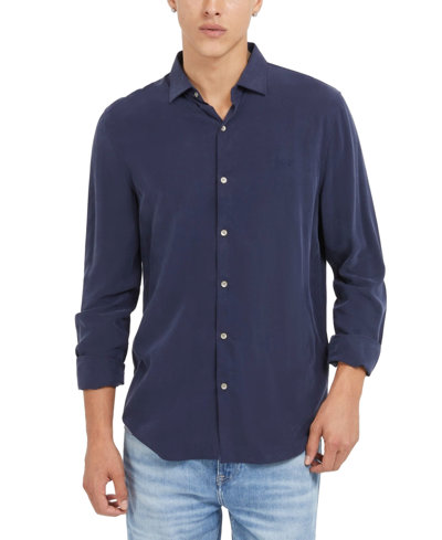 Guess Men's Sunset Fluid Long-sleeve Shirt In Smart Blue