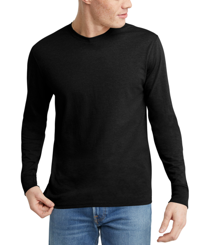 Alternative Apparel Men's Hanes Originals Tri-blend Long Sleeve T-shirt In Black