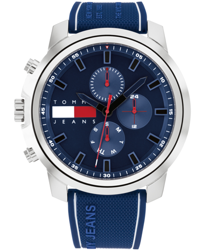Tommy Hilfiger Men's Multifunction Blue Silicone Watch 50mm