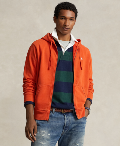 Polo Ralph Lauren Men's Cotton Loopback Terry Full-zip Hoodie In College Orange