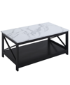 CONVENIENCE CONCEPTS 39.5" MEDIUM-DENSITY FIBERBOARD OXFORD COFFEE TABLE WITH SHELF