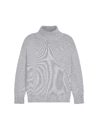Pangaia Men's Recycled Cashmere Turtleneck Sweater — Grey Marl L