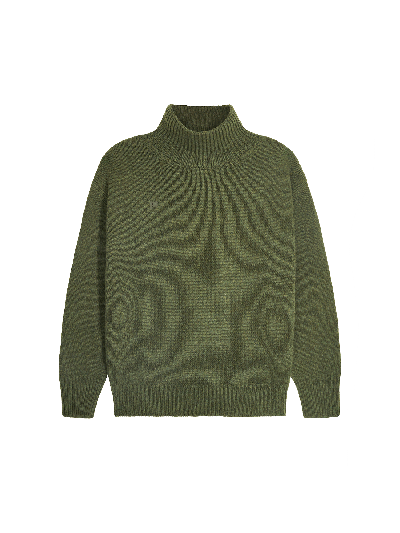 Pangaia Men's Recycled Cashmere Turtleneck Sweater — Rosemary Green