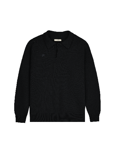 Pangaia Recycled Cashmere Polo Jumper In Black