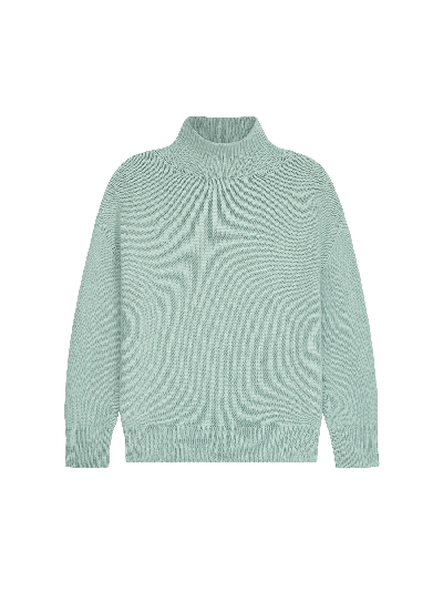 Pangaia Men's Recycled Cashmere Turtleneck Sweater In Eucalyptus Blue