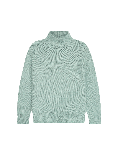 Pangaia Men's Recycled Cashmere Turtleneck Jumper — Eucalyptus Blue Xl