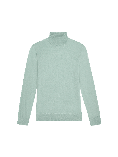 Pangaia Women's Regenerative Merino Wool Turtleneck Sweater — Eucalyptus Blue Xs