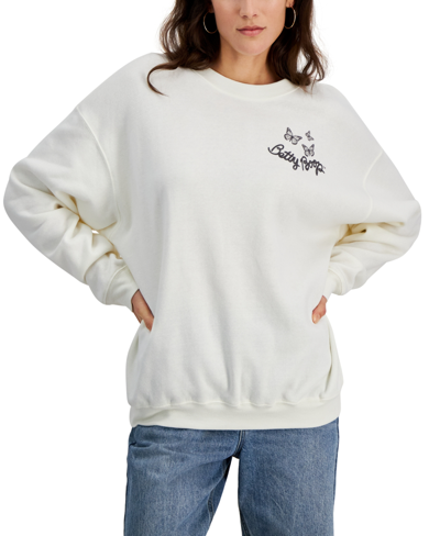 Grayson Threads, The Label Juniors' Betty Boop Graphic Sweatshirt In White