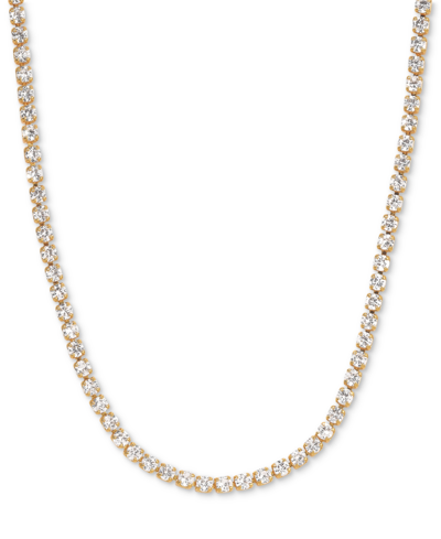 Girls Crew 18k Gold-plated Crystal Tennis Necklace, 14" + 3" Extender