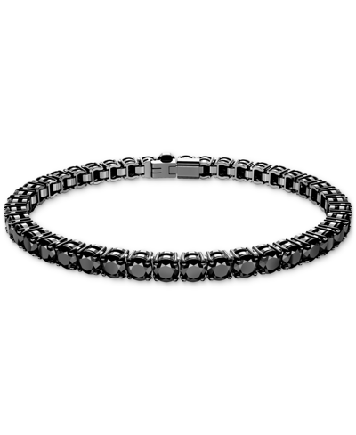 Swarovski Medium Ruthenium-plated Jet Crystal Tennis Bracelet In Black