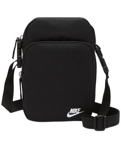 Nike Unisex Heritage Logo Graphic Crossbody Bag 4l In Black
