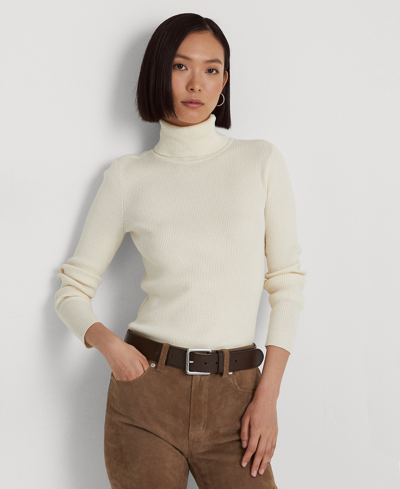 RALPH LAUREN PETITE RIBBED TURTLENECK SWEATER