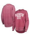 Pressbox Crimson Washington State Cougars Vintage Wash Pullover Sweatshirt In Crimson