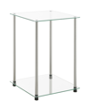 CONVENIENCE CONCEPTS 15.75" GLASS DESIGNS2GO 2 TIER SQUARE END TABLE