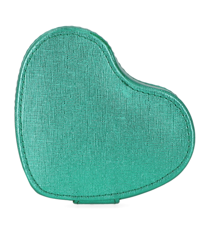 Stella & Max Heart Shaped Compact Jewelry Box In Green