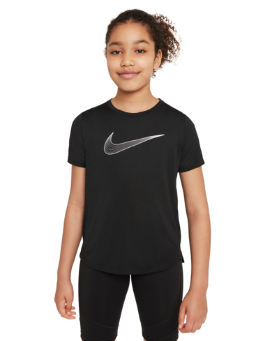 Nike Kids' Big Girl's Dri-fit Short-sleeve Training Top In Black