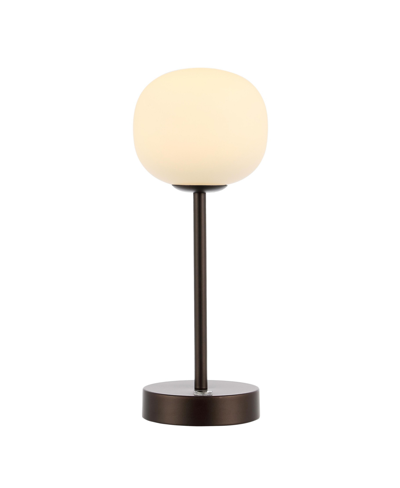 Jonathan Y Natalia 12in Bohemian Farmhouse Iron Rechargeable Integrated Led Table Lamp In Bronze