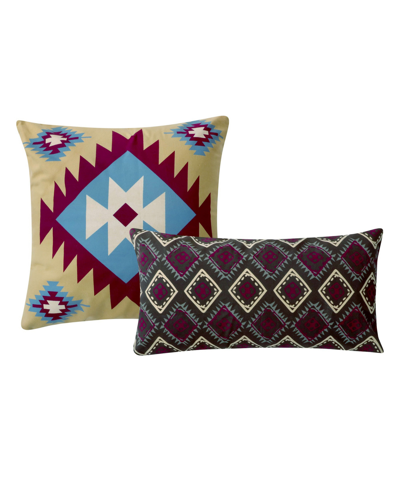 Greenland Home Fashions Southwest Native Motif Decorative Pillow Set, 12" X 24" & 18" X 18" In Siesta