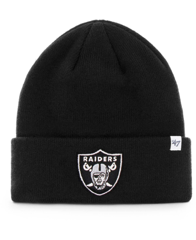 47 Brand Kids' Big Boys And Girls Black Las Vegas Raiders Basic Cuffed Knit Hat