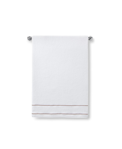 Cassadecor Bowery Stripe Cotton Bath Towel, 30" X 56" In White,tan